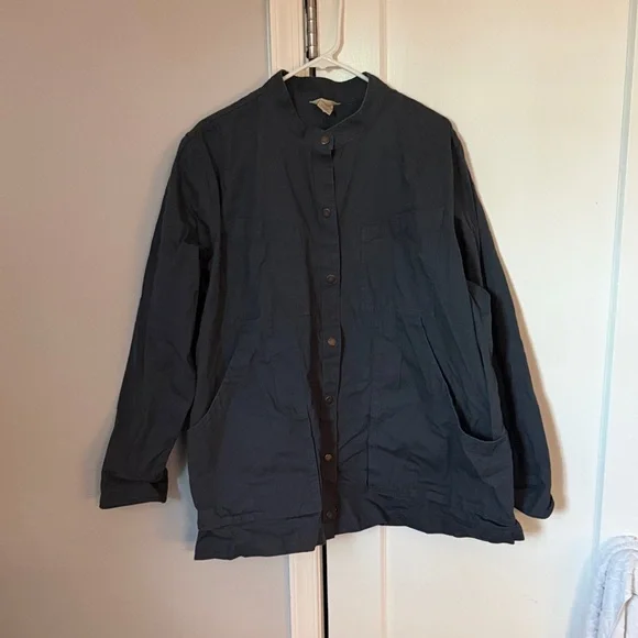 Duluth Trading Co. Blue/Gray Button-Up Work Shirt - Picture 1 of 14